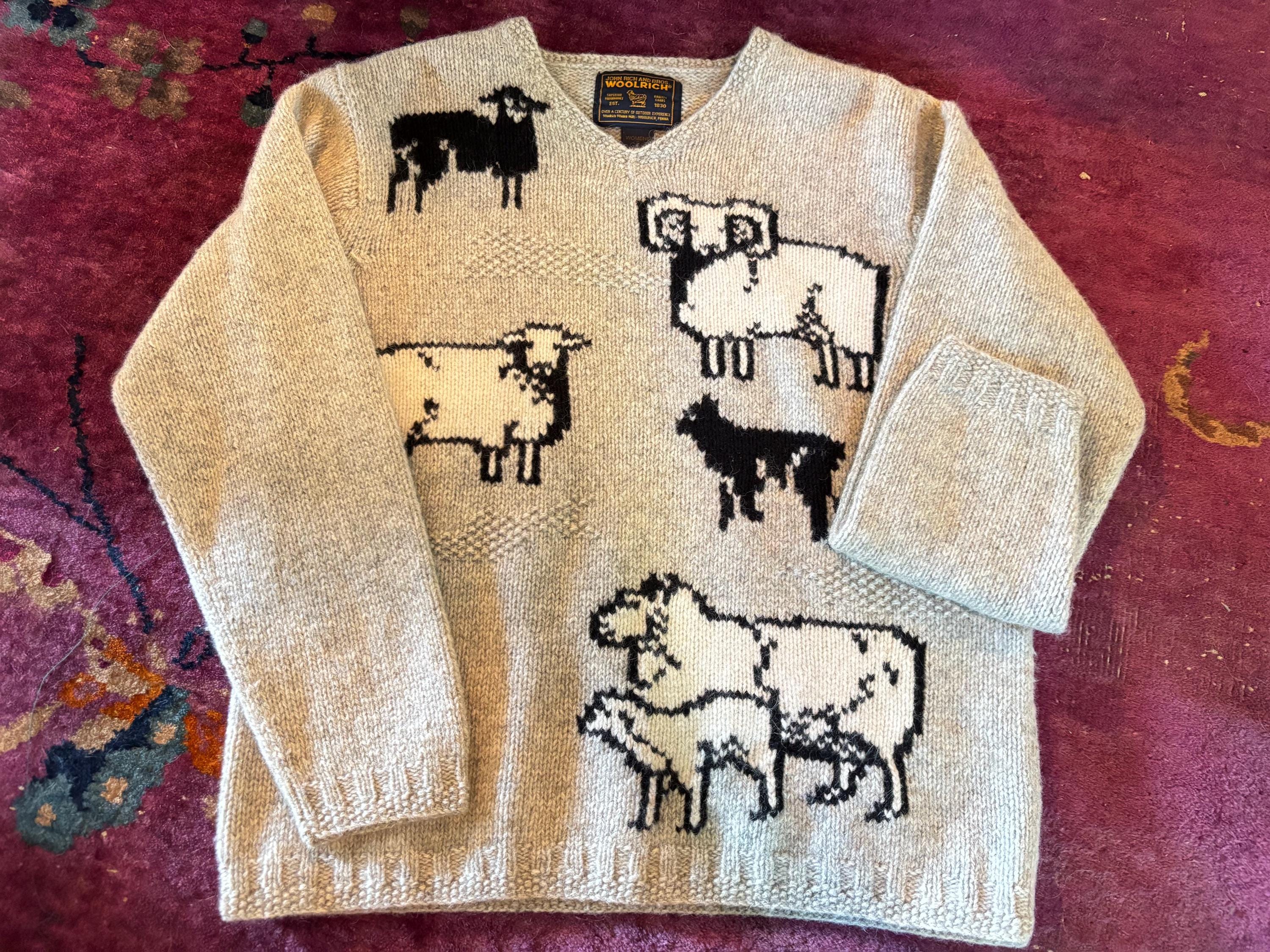 Vintage Woolrich Wool Sweater With Sheep Pattern - Etsy