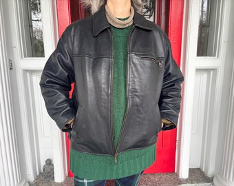 Veste En Cuir Daim Wilson's - Taille XL Femme - Vintage - Occasion Très Bon état