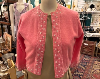 Cardigan con perline vintage