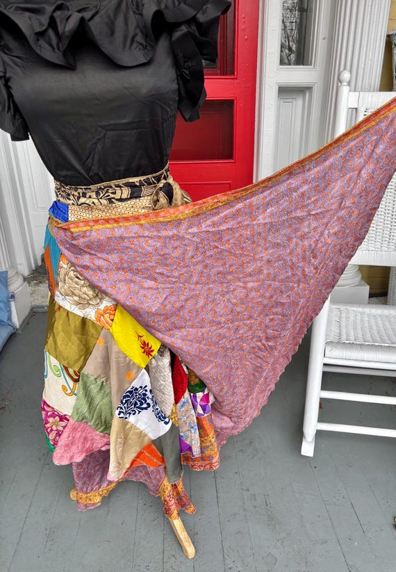 Patchwork Wrap Skirts - image 2