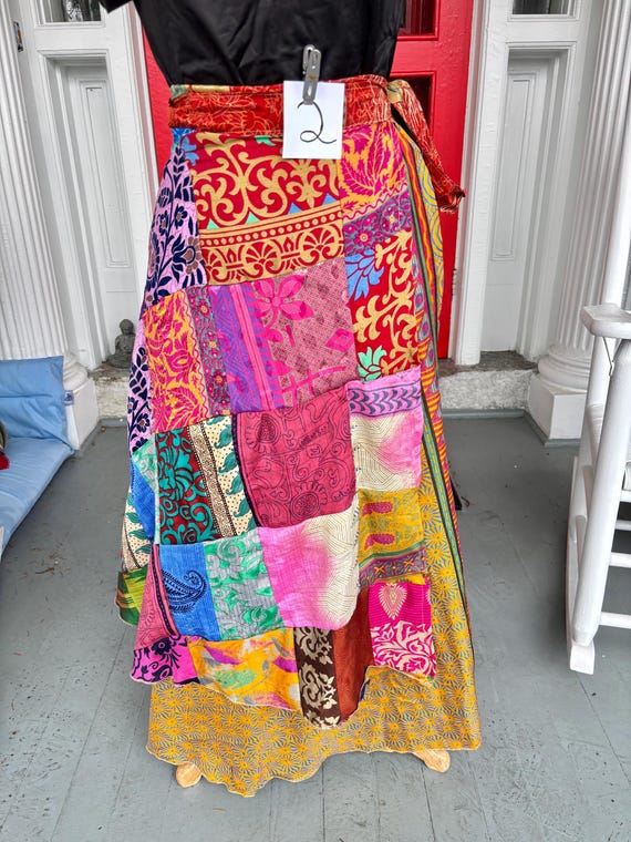 Patchwork Wrap Skirts - image 4