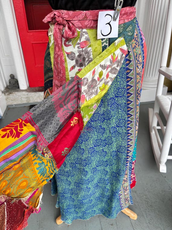 Patchwork Wrap Skirts - image 7