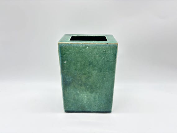 Antique Monochrome Glaze Flower Brick Block Vase