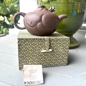 Vintage Yixing Zisha Clay Dragon Teapot in Original Box