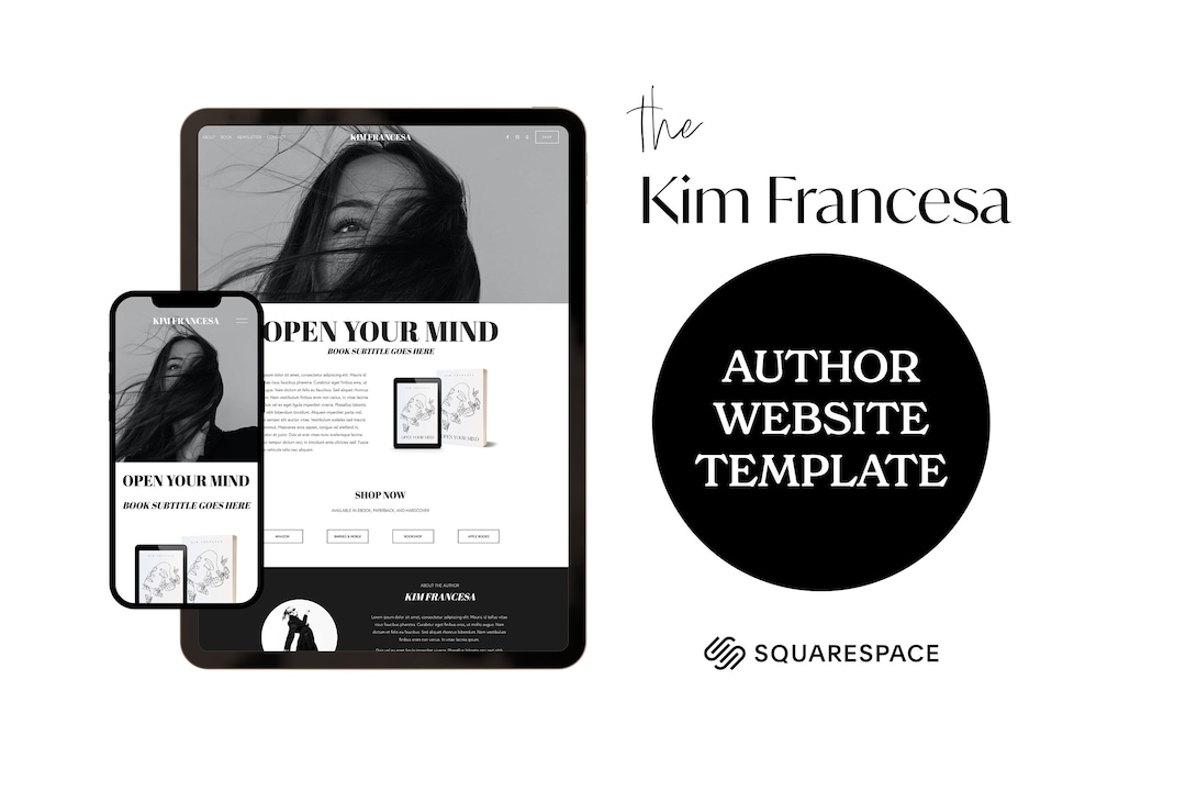 Squarespace Author Website Template Squarespace 7.1 Website Etsy