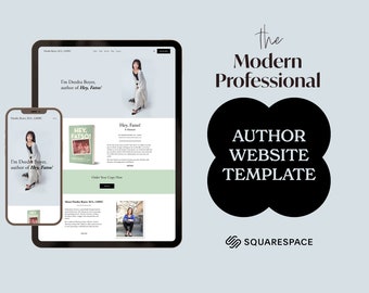 Squarespace Author Website Template - Squarespace 7.1 Website Template - Design for Authors - Author Website Template - Modern Professional
