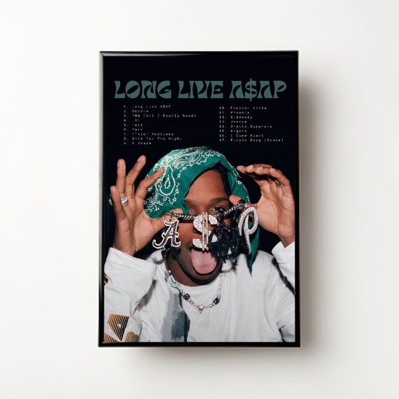 Toile Décoration Chambre Poster ASAP Rocky Long Live ASAP - Toile 30x... - Décoration Murale Musique - Art Moderne Poster Artiste Hip Hop