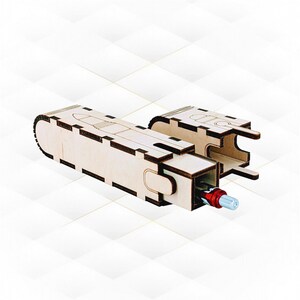 May include: A wooden pen case with a sliding lid. The case is open and a pen is inside. The pen is silver with a red tip.