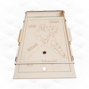 Gift game air hockey, svg dxf files, laser cutting pattern. Party game design, laser cut template, birthday gift, gift for children.