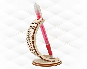 Patrón cortado por láser para exhibidor de regalos, diseño de portabolígrafos, plantilla de corte láser SVG DXF