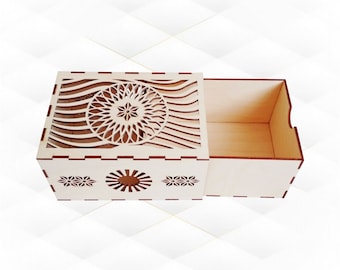Gift Box Sliding Laser Cut Template, SVG DXF Vector Design, Laser Cutting Project