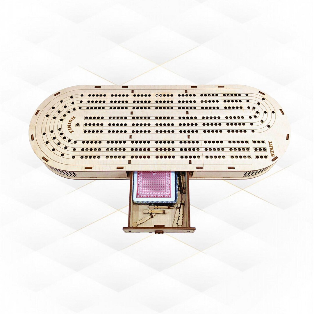 Cribbage Set Laser Cut Design, Cards Game, SVG DXF Vector Template ...