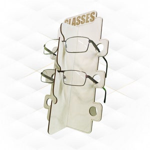 Gift stand holder for Glasses, laser cutting design, svg dxf files. Laser cut pattern, glasses organizer, holder storage, laser template.