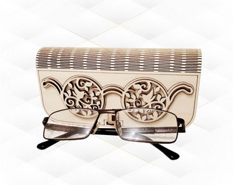 Case box for glasses, laser cut design. Laser vector files.