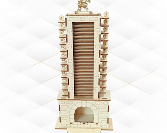 Modèle de calendrier de l'Avent Noël cheminée découpé au laser, conception de Noël SVG DXF