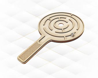 Gift Game Maze Hand Laser Cut Template, 2 Mazes Pattern, SVG DXF Laser Cutting Design