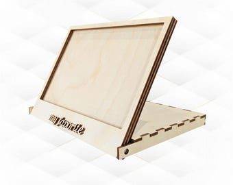 Portafoto tascabile con design tagliato al laser 4x6, modello per taglio laser del portafoto