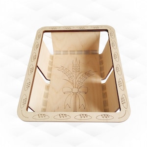 Gift stand holder bread, template for laser cut machines, kitchen decor. Svg dxf files, laser cutting, gift for her. Kitchen desk organizer.