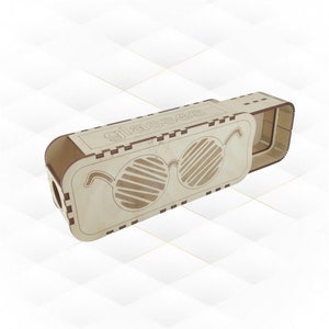 Gift box case for glasses, laser cut design, svg dxf files. Laser cutting template, eyeglasses cover, cut model, birthday gift, vector file.