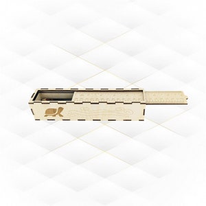 Geschenkdoos voor potloden, svg dxf-bestanden, gesneden model, lasersnijontwerp. Verjaardagscadeau, kantooraccessoire, handgemaakte wenskaarten.