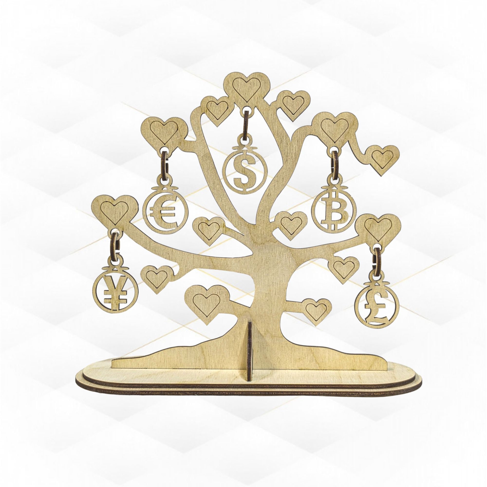 Geldbaum Laser Cut Vektor Vorlage: Tischdekoration SVG DXF  Laserschnittprojekt - Etsy Schweiz, image size:2000x2000