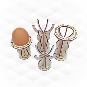 4 Easter Eggs Stand Templates, Svg Dxf Files Laser Cutting. Easter Gift ...