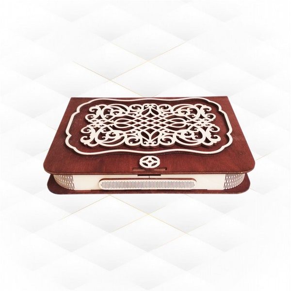 Album with pattern, ready use laser cut files. Vector design Gift Box for cutting laser.