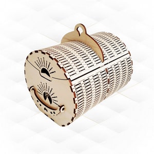 Gift jewelry box, svg dxf files, patternr laser cut. Cutting design, vector template, table decor. Birthday gift, handmade greeting boxes.