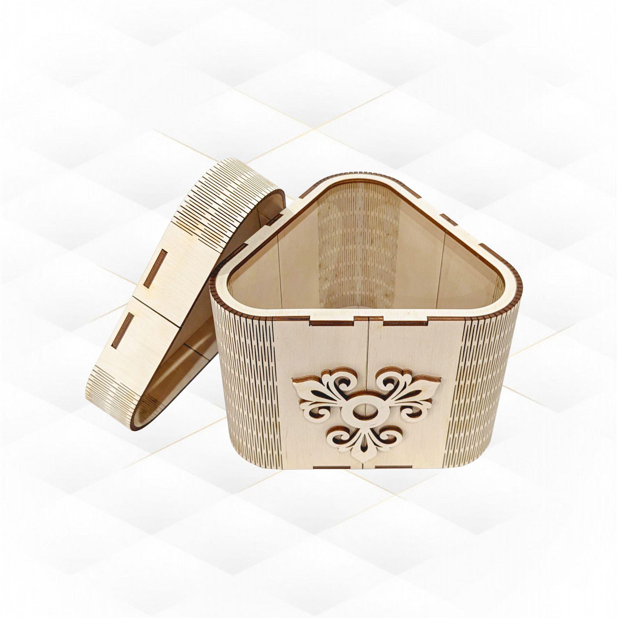Triangular Jewelry Box Jewelry Box Triangular Laser Cut Design, SVG DXF Vector Template Gift ...