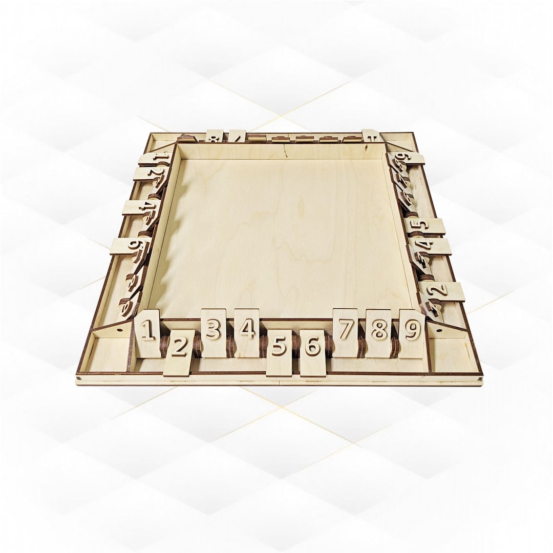 Shut the Box Game Board for 4 Persons, Svg Dxf Files, Design Laser ...