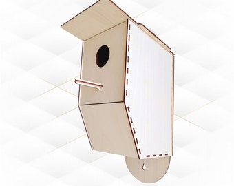 Bird House Laser Cut Template, SVG DXF Pattern, DIY Garden Houses, Laser Cutting Model