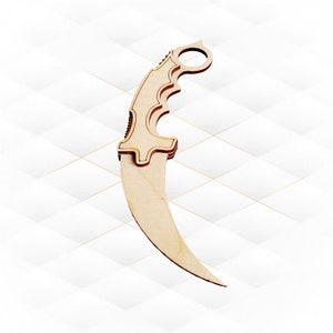 Toy Knife Karambit, digital model for laser cut. Cutting design, svg dxf files, handmade knife. Gift for children, birthday gift, cut model.
