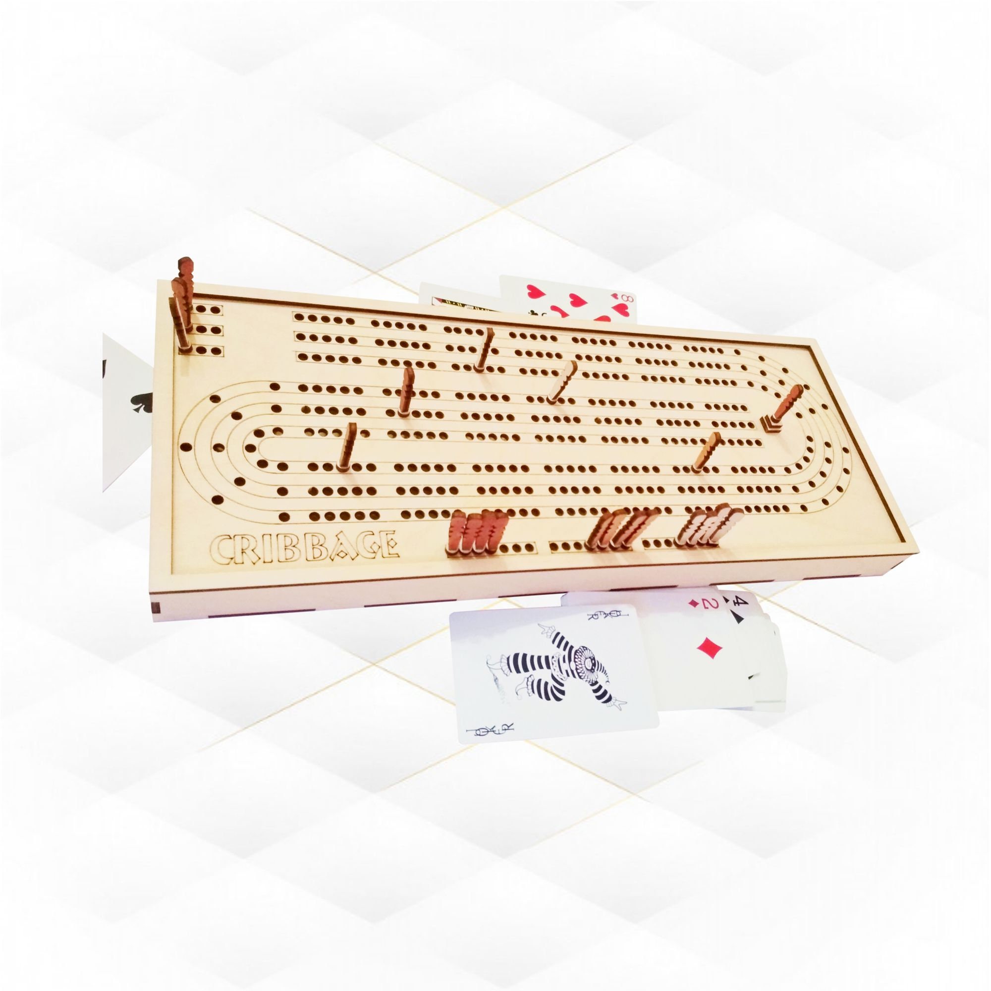 Cribbage Set Laser Cut Design, SVG DXF Vector Template Cards Game ...