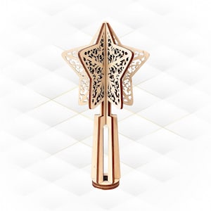 Christmas Tree Topper, laser cut model. Design laser cutting, star pattern, cut model. Christmas decor, tree decorations, Xmas greeting.