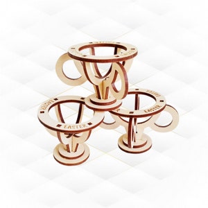 Porta huevos de Pascua, 3 plantillas, archivos svg dxf, diseño cortado con láser. Dibujo cortado con láser, decoración de cocina, diseño festivo de Pascua.