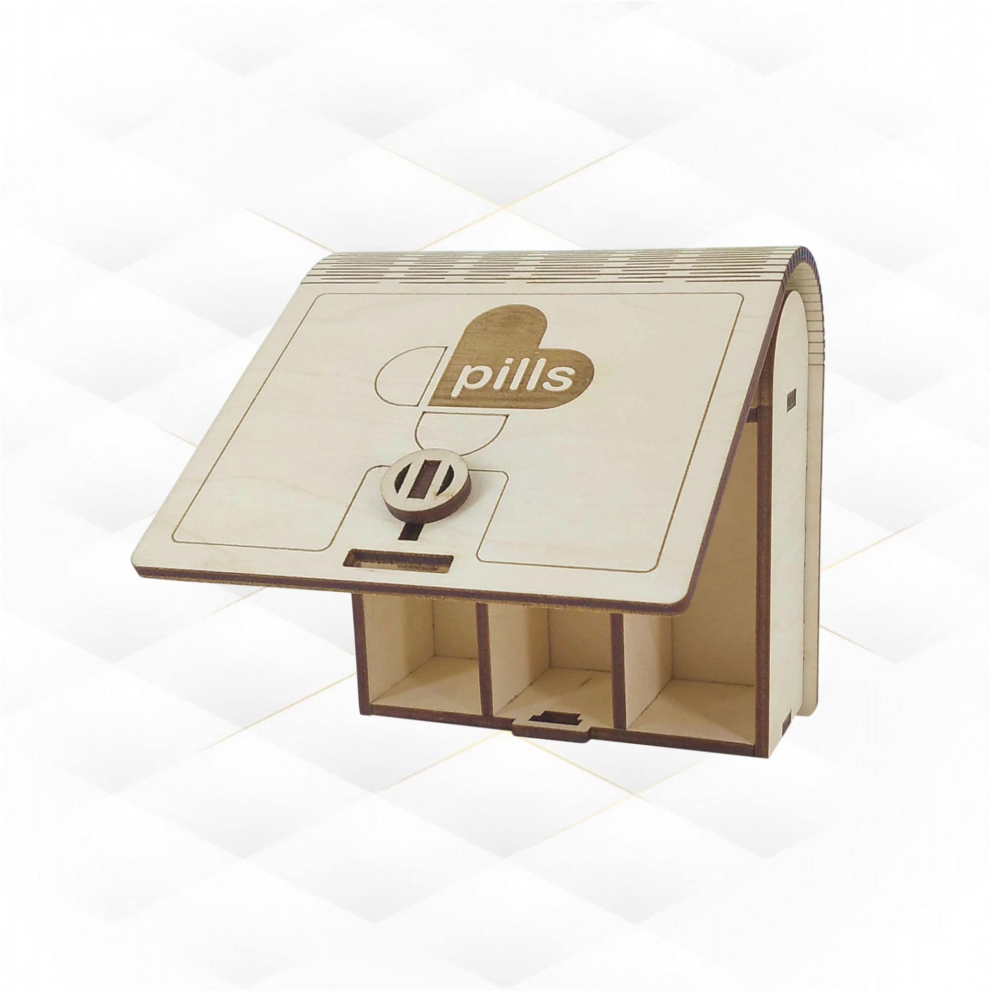 Northix Pill Box, 8 Compartments - Beige