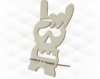 Geschenk Handyhalter Schädel Laser Cut Design, SVG DXF Vektor Vorlage, Laser Cut Projekt