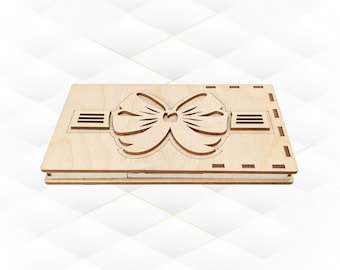 Gift Box Case Money Laser Cut Design, SVG DXF Cutting Template, Greeting Cash Boxes