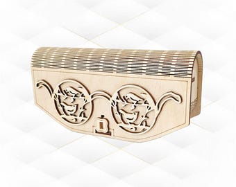 Brillenkoker geschenkdoos lasergesneden sjabloon, SVG DXF lasersnijbestanden, brilhouder
