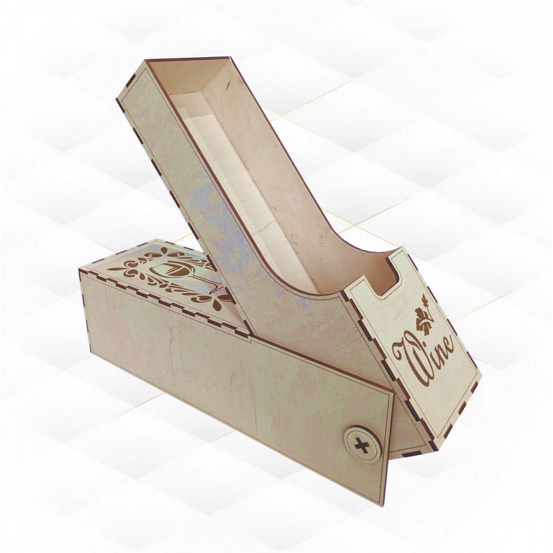 Gift Wine Box Case, Laser Cut Design. Laser Cutting Svg Dxf Files