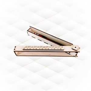 Gift pen box case, svg dxf files, pattern laser cut. Ready use laser cutting design, gift for her or him, office accessory, cut model.