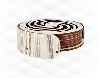 Lasergeschnittene Geschenkhalter-Untersetzer-Vorlage, SVG- und DXF-Vektorgrafik, Küchen-Laserschneidmodell