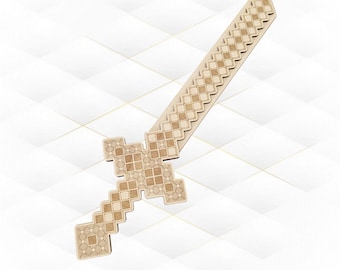 Épée en diamant découpée au laser modèle, conception de découpe laser DXF SVG, jeu de jouet