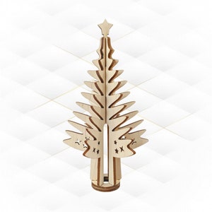 Christmas Tree Topper, laser cut design. Svg dxf files, laser cutting project. Christmas decoration, laser machines template. Xmas pattern.