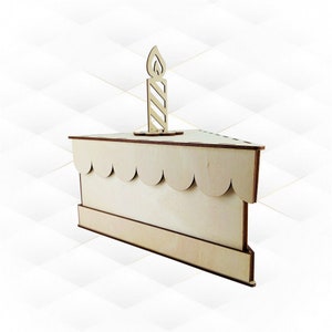 Gift box cake, Birthday design,  svg dxf files, pattern laser cut. Box Birthday, model laser cutting, table decor. Cake design, jewelry box.
