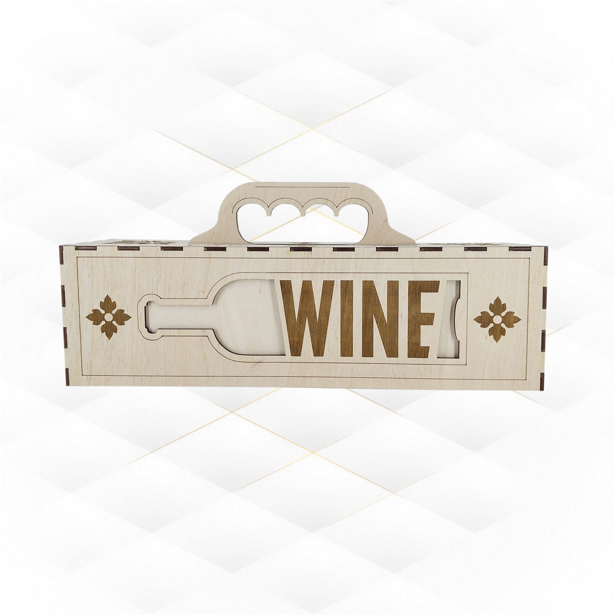 Wine Box Holder Svg Dxf Files for Laser Cut. Laser Design Etsy Australia