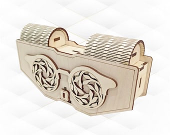 Lasergesneden sjabloon geschenkbrillendoos, SVG DXF-vectorpatroon, lasersnijden ontwerp