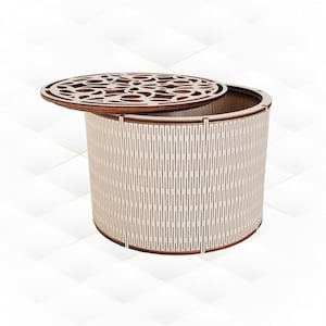 Gift box round,  svg dxf files, pattern laser cut. Design circle box, fcutting laser, jewelry boxes. Birthday gift, gift for her, cut model.