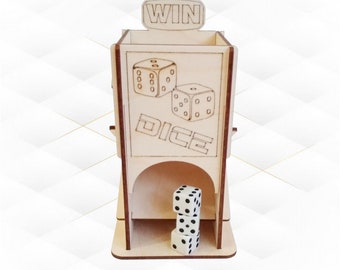 Dice Tower Game Laser Cut Template, SVG DXF Vector Design, Laser Cutting Project