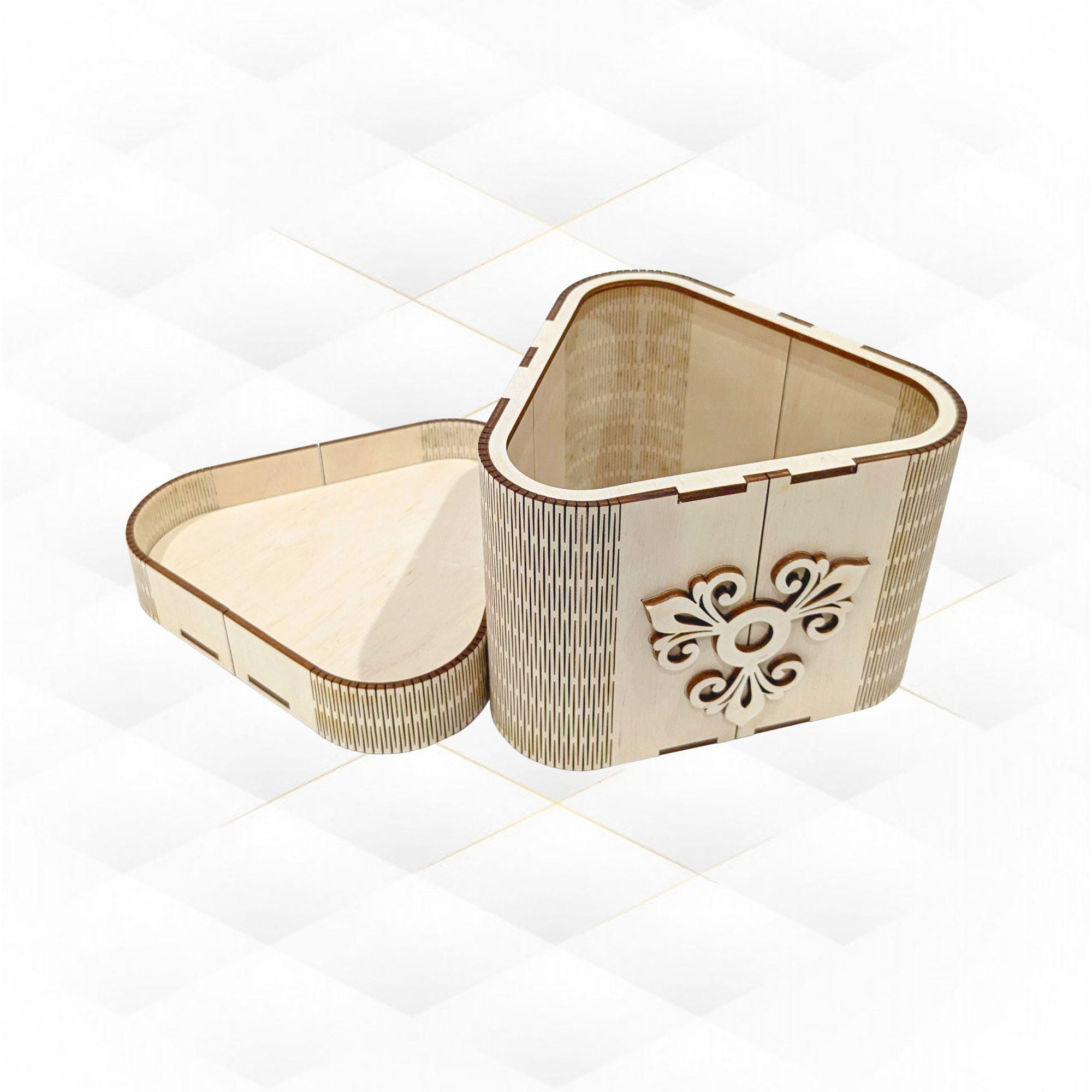 Triangular Jewelry Box Jewelry Box Triangular Laser Cut Design, SVG DXF Vector Template Gift ...